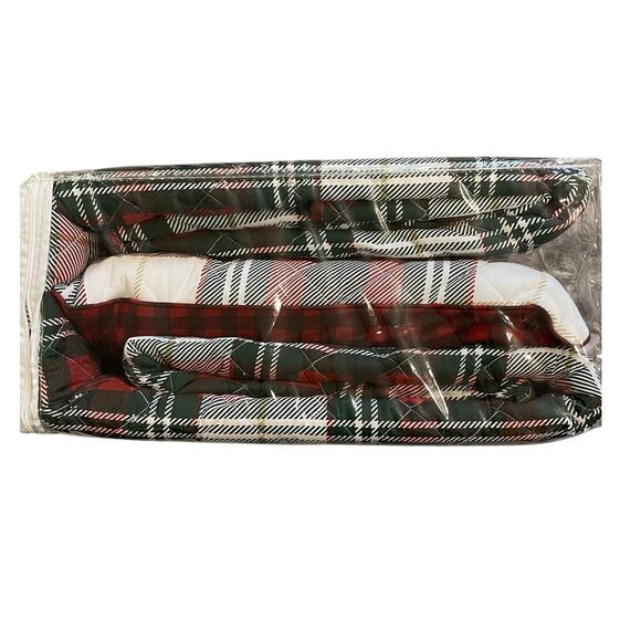 Home Reflections NEW Reversible Holiday Plaid Quilt Sham Pillow Set Full Double - Picture 3 of 13